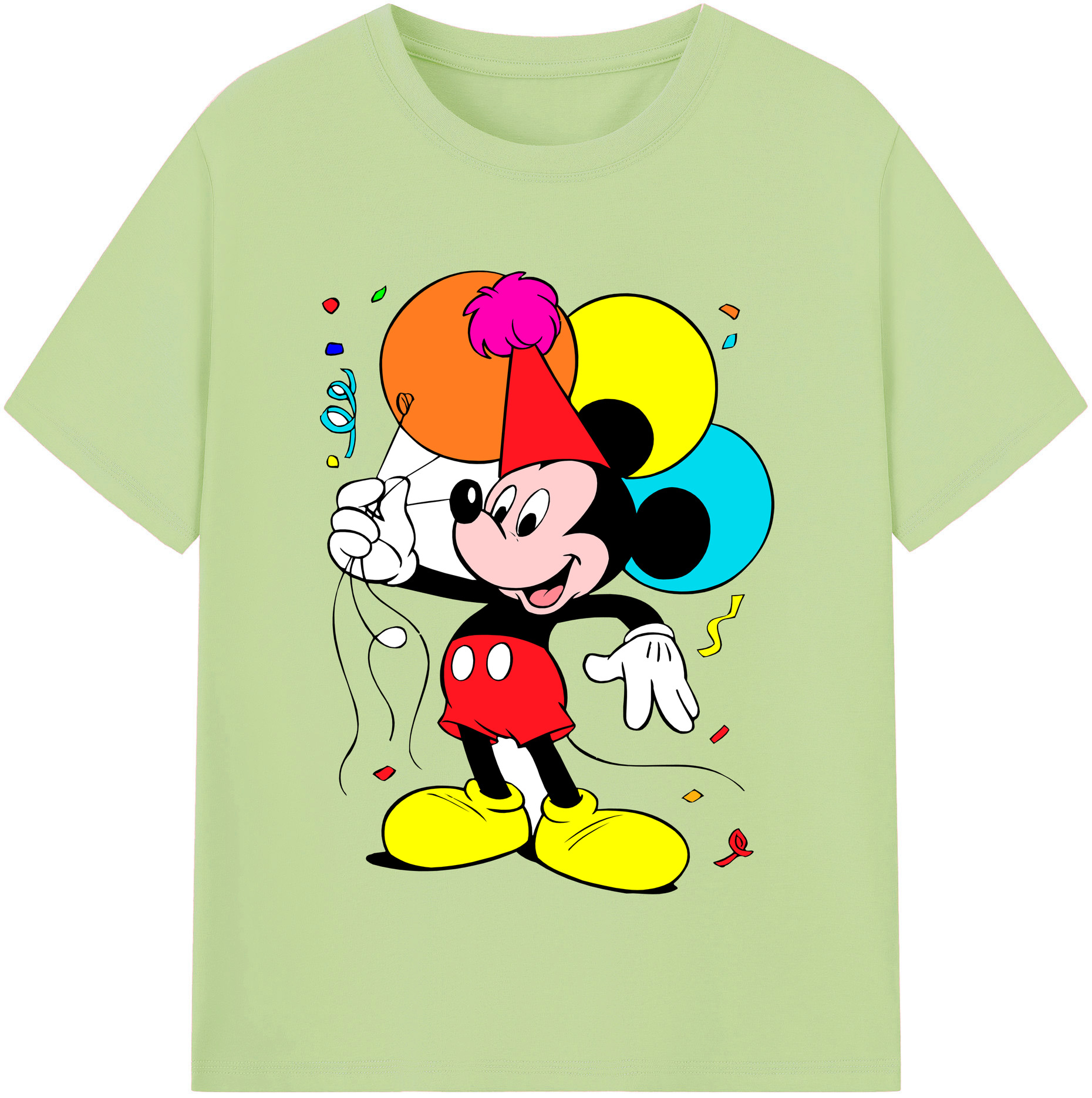 （画像用） ミッキーマウス Mickey Mouse 綿100％半袖Tシャツ（フロントプリント）